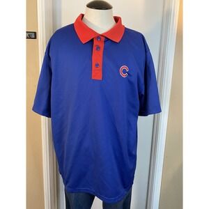 Chicago Cubs True‎ Fan  polo size Large blue red short sleeve Polyester